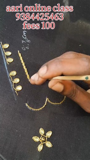 zardosi stem stitch #aari #shorts