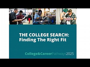 College & Career Pathways 2025: The College Search - Finding the Right Fit