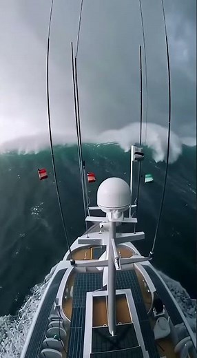 INSANE Wave Action Aboard This Yacht 💥 #sailing #storm #maritime