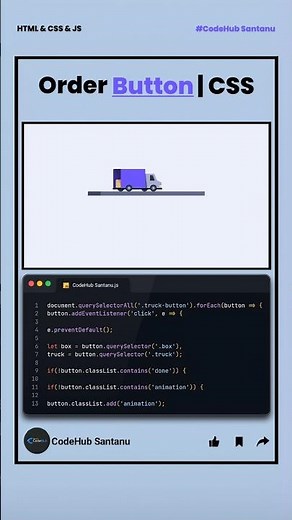 make order button using html css javascript | ‪@CodeHubSantanu‬ #shorts