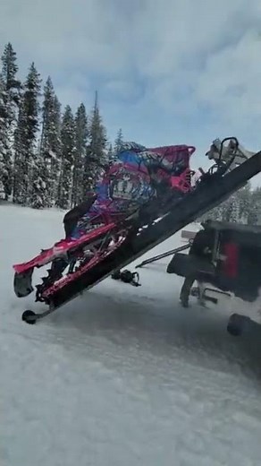 Loading Sleds onto Truck the the proper way. Hydraulic Sled Deck