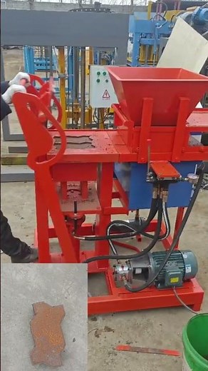 single power small manual hydraform soil clay interlocking block machine with 2 bricks #soilblocks