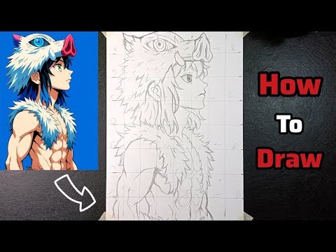 Inosuke Hashibira outline drawing 🔥|| easy tutorial drawing ||🥵inosuke drawing || how to draw 🔥 ||