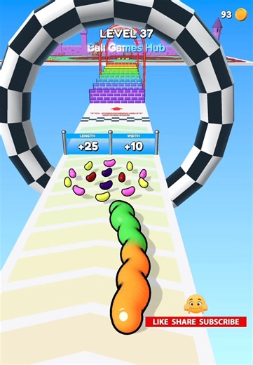 Gummy Worm Go 🐛🔥 | Stretch Smart & Dodge Perfectly! #shorts