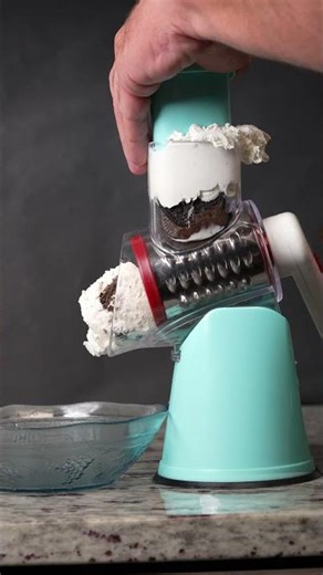 Making ice cream with a rotary grater #cooking #shorts #hack