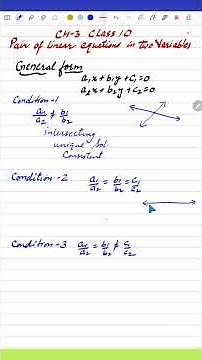 Pair of linear equations in two variables clsss 10 chapter 3 Maths