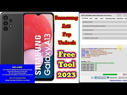 Samsung A13 Frp Unlock Free Tool || SamFw Frp Tool 2023 ‪@GSMHEMANT‬