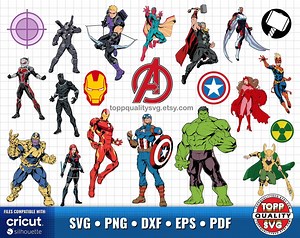Avengers Clipart Set: Superheroes SVG Cut Files for Cricut / Silhouette (craft Supply) - Etsy