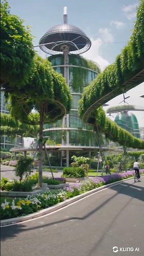 Solarpunk Cityscape - A Glimpse of a Bright Future