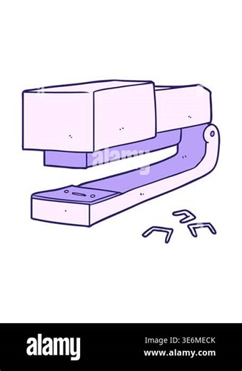 jiggle and pause animation of cartoon office stapler Stock Video Footage - Alamy