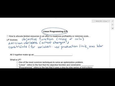 Introduction to Linear Programming - the basics