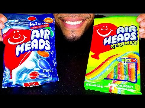 AIRHEADS CANDY XTREMES BITES SOURS MYSTERY ASSORTED FLAVORS *CHEWY* EATING SHOW ASMR MUKBANG