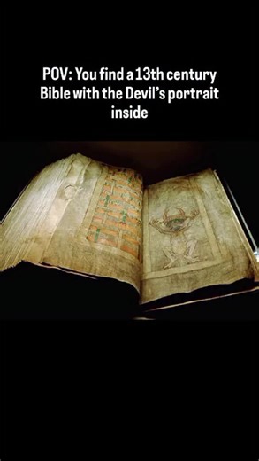 @true_dark_tales__ on Instagram: "Explanation: They call it the Codex Gigas, or the Devil’s Bible. It is one of the largest medieval manuscripts ever made, and the mystery behind it is beyond chilling. The book was created in the 13th century by a monk in a Czech monastery. According to legend, the monk broke his vows and was sentenced to be sealed alive in a wall. To escape death, he promised to write a book containing all human knowledge in a single night to honor his monastery. Realizing it w