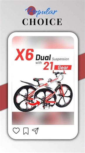 Sunspeed BMV X6 Foldable Cruiser Unisex Bicycle | 26-Inch Red Bike with 21-Speed Gears,Dual Disc ...