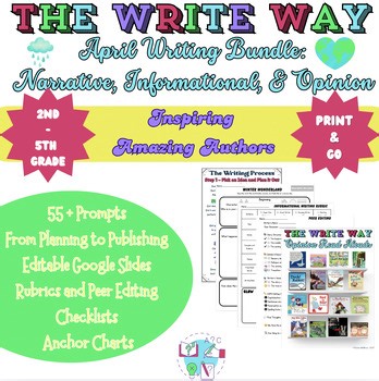 April Writing Bundle: Narrative, Informational, & Opinion Prompts   Tools