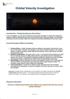 Orbital Velocity Lab | Solar System Simulation | Physics Investigation