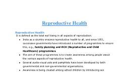 Reproductive health.pdf - Biology - Notes - Teachmint