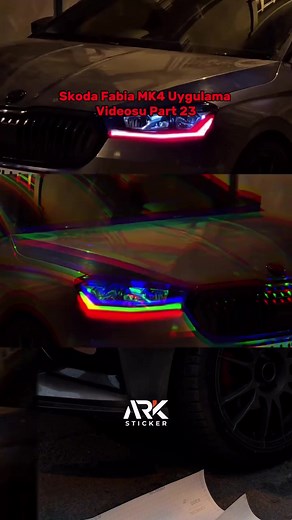 Skoda Fabia MK4 Gündüz LED Far Sticker Seti Uygulama