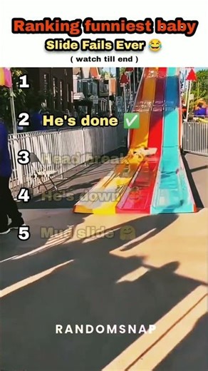 Ranking Funniest Baby Slide Fails Ever. 😂