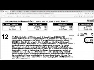 2025 Haskell Stakes Full Field Analysis and Picks | Monmouth Park