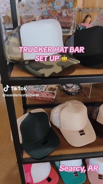 Trucker hat bar setup 🤠🤠 #setup #fyp #truckerhat #hatbar #arkansas