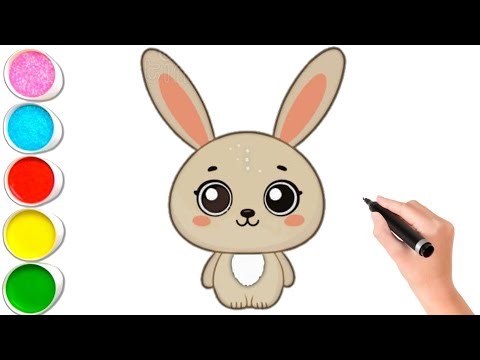 Rabbit 🐰 🐇 🐇 🐇 Drawing and colouring video for kids and Toddlers