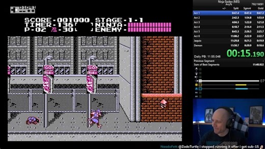 Ninja Gaiden (NES) any% | 11:49.517 PB