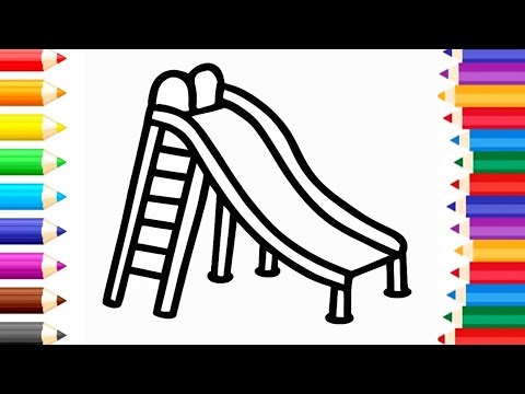 How To Draw cute easy Slide Drawing, Painting & Coloring For Kids and Toddlers_🌈🖌️🎨