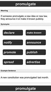 promulgate, Thesaurus, Synonyms, Vocabulary Development, English Practice for Fluency #shorts