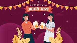 Free stock video - Motion graphic of flat international beer day illustration