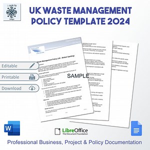 UK Waste Management Policy Template, Editable Business Compliance (digital Download) - Etsy UK