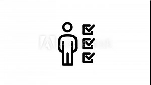 animated business career process icon. optimization, recruitment, position hierarchy, achievement