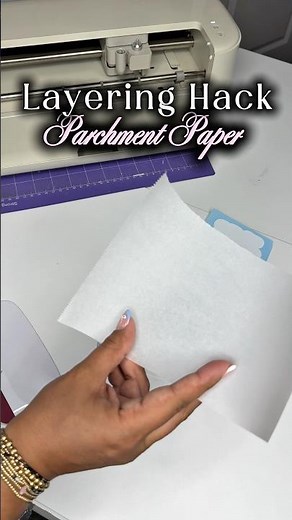 Parchment paper layering hack for perfect vinyl placement every time #cricut #layeringvinyl