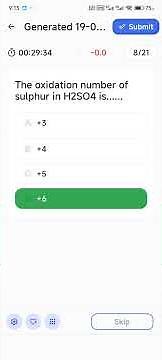 Grade 11 Chemistry multiple choice Questions Test example.