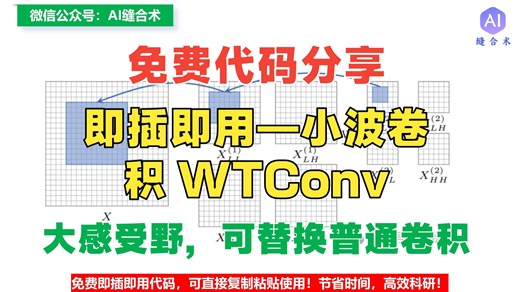 【ECCV 2024 免费代码】大感受野的小波卷积，即插即用，分类、分割、检测等任务涨点！(#AI缝合术#CV#怪#布布尔多面具#大王#研究生救星魔鬼）