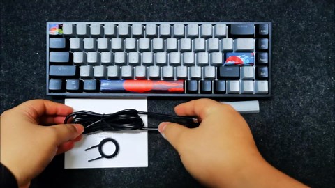 65 Percent Gaming Keyboard 68 Keys Mechanical Keyboard LED Backlit Ultra Compact Wired Key Board with Red Switch for Windows Laptop Gamer