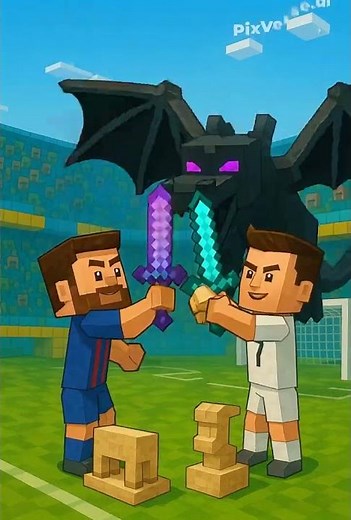 #messi vs #ronaldo minecraft football battle #minecraft #football #cr7 #shorts #short