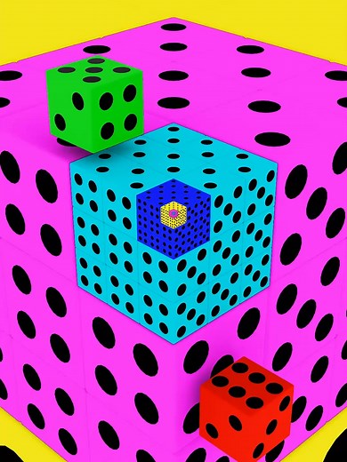 Infinite Dice Zoom Loop: A Satisfying 3D Animation