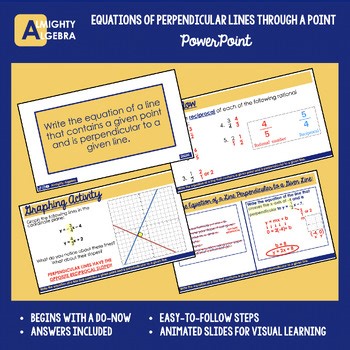 Writing Equations of Perpendicular Lines Through a Given Point PowerPoint