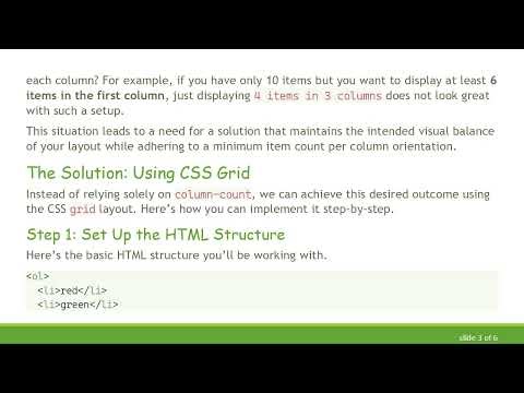 How to Maintain a Fixed Column-Count with Minimum Items per Column in CSS