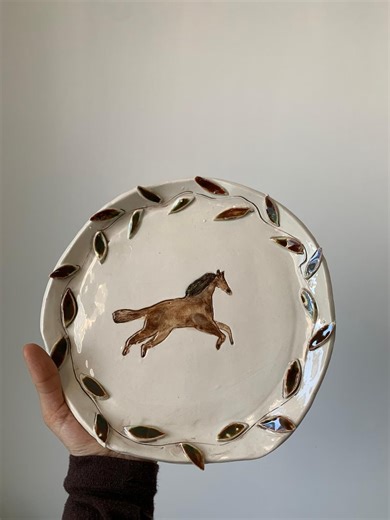 PREORDER Handmade Western Horse Ceramic Plate, Cowboy Rustic Decor Dish, Southwestern Art Pottery Plate, Equestrian Wall Plate,western Decor - Etsy