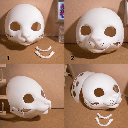 Movable Jaw Fursuit Skulls Head Base Semi-realistic Fursuit Crafting Kitten Designs 3D Printed for Cosplay & Custom Fursona DIY Creation - Etsy