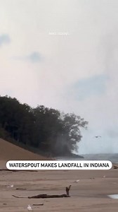 175K views · 948 reactions | Video from Mike Borns shows a waterspout making landfall at the Indiana Dunes National Park just before 6:30 a.m. Saturday. | ABC 7 Chicago | Facebook