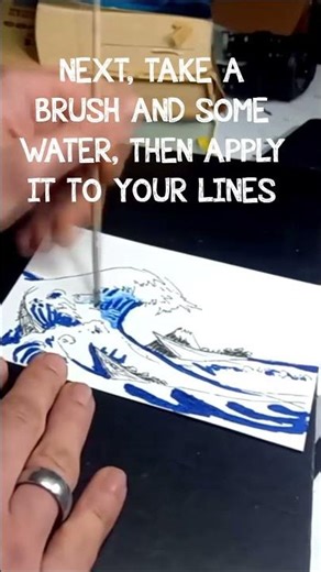 A simplified way for painting the Tsunami by Hokusai