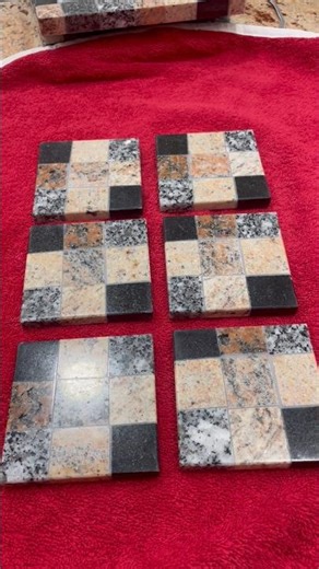 Fabrication de sous-verres en granit multi couleurs #solitaire2a