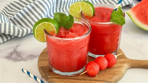 Our watermelon lime slushie recipe is light and refreshing