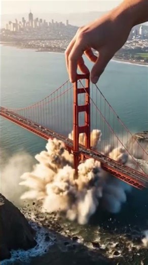 Giant Hand Drops Golden Gate Bridge | Epic San Francisco VFX#GoldenGateBridge #SanFrancisco