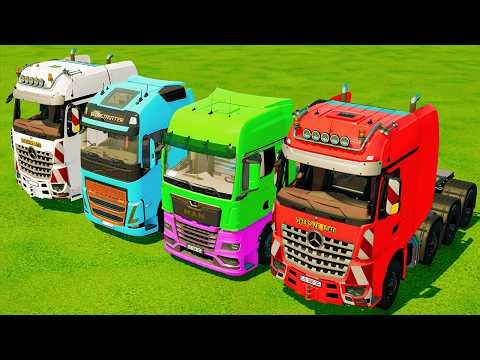 TRANSPORTING DUMP TRUCKS, TANKER TRUCKS & FIRE ENGINE WITH BIG TOW TRUCKS! Farming Simulator 22