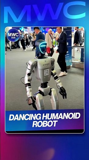 This Humanoid Robot Shows Off Its Cool Dance Moves at MWC!😍#MWC26 #Humanoid #Robotics