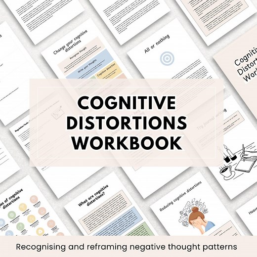 Cognitive Distortions Workbook: CBT Therapy Worksheets (37-page PDF) - Etsy